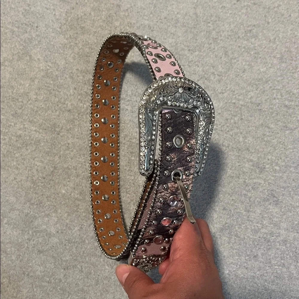 Nocona Pink camo girls belt